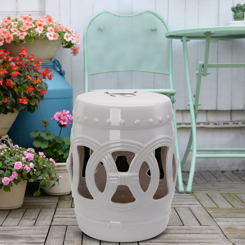 Tabouret de jardin en céramique Harwich, Vert