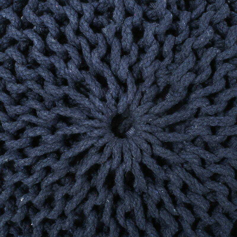 Upholstered Pouf, Navy