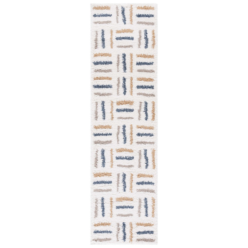 Calico Shag Performance Geometric Rug, Runner 2'2" x 8'