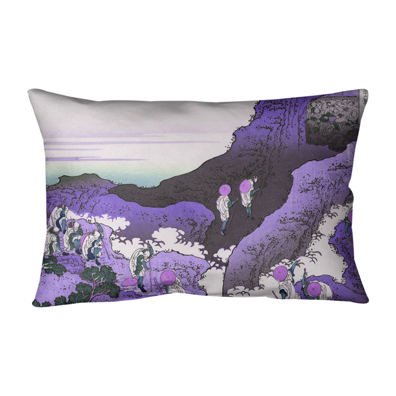 La housse de coussin rectangulaire montée sur Mt. Fuji, Bourre en polyester, Violet