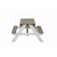 Table de pique-nique en bois pour enfants, table de sable et d'eau avec parasol, table d'activités pour jouer sur le patio extérieur