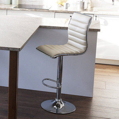 Greta Swivel Upholstered Adjustable Height Bar Stool