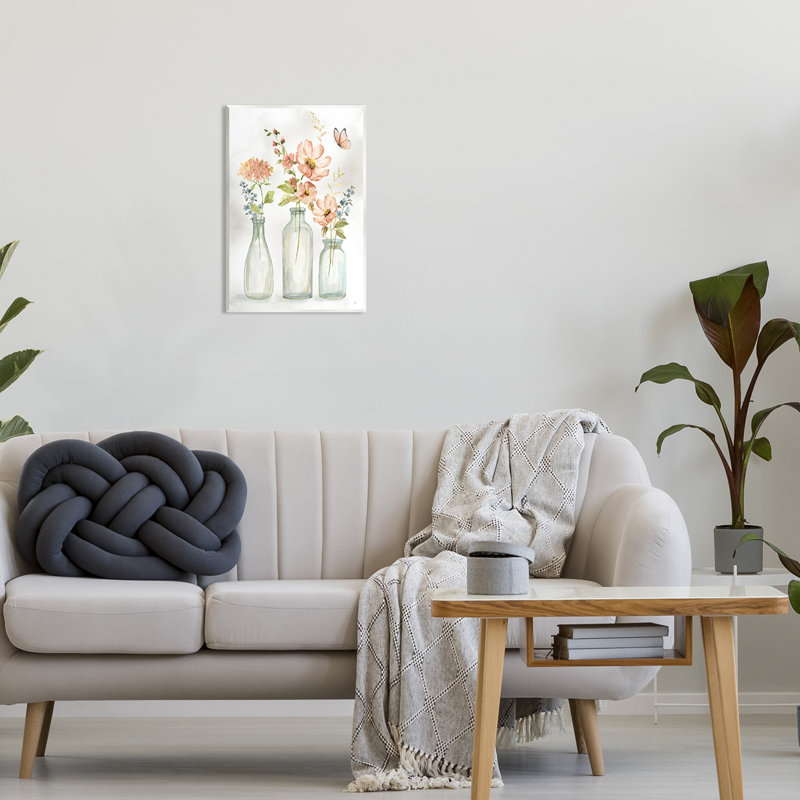 «Pink Flowers» par Nan Nan, H 19 po x l 13 po x P 0,5 po, Bois