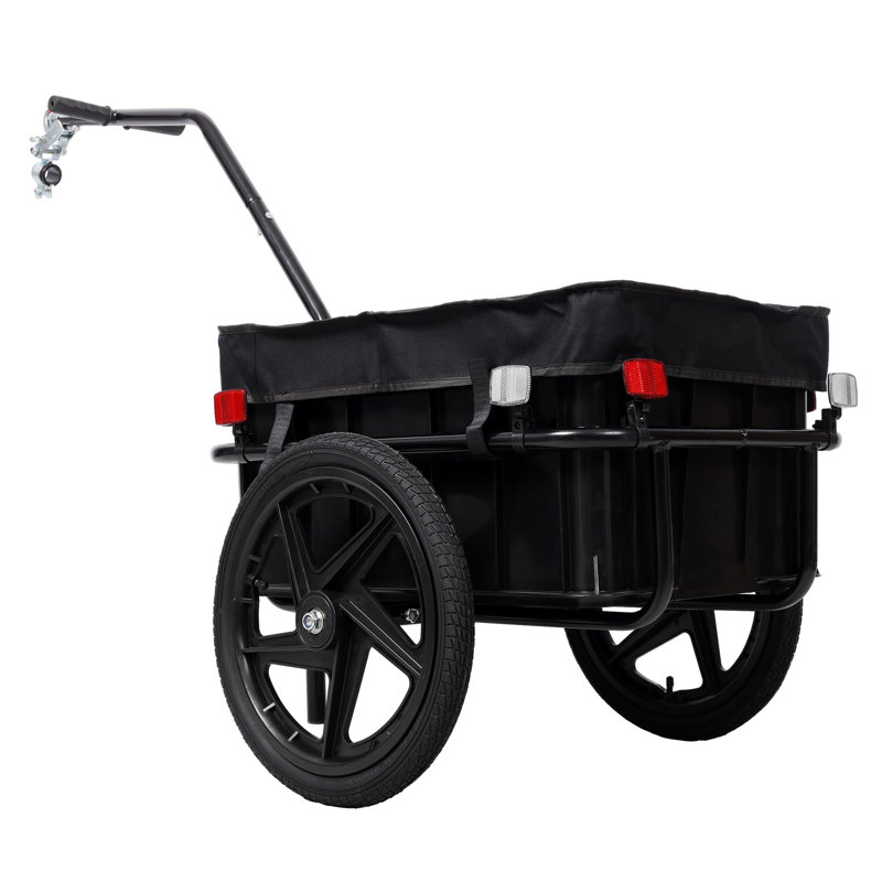 Remorque de chargement de vélo robuste avec couvercle imperméable et attache rapide - chariot utilitaire à grande capacité pour le magasinage, le camping et les aventures en plein air