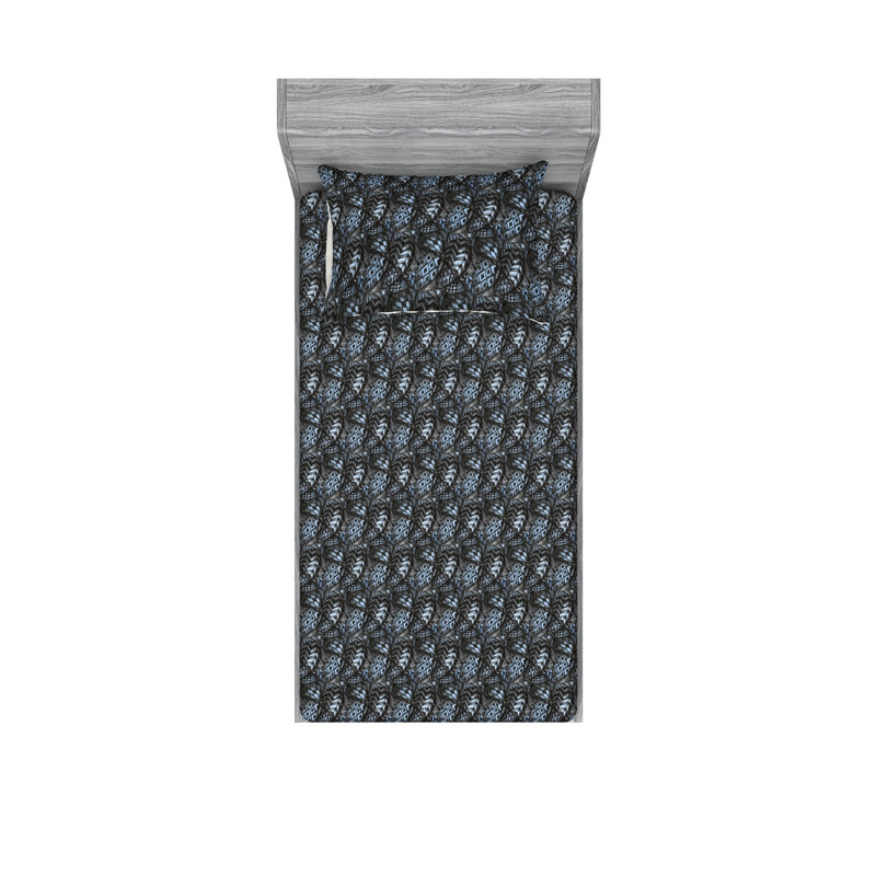 Drap-housse et taie décorative Ambesonne, Ensemble de draps pour lit simple avec 1 taie d'or