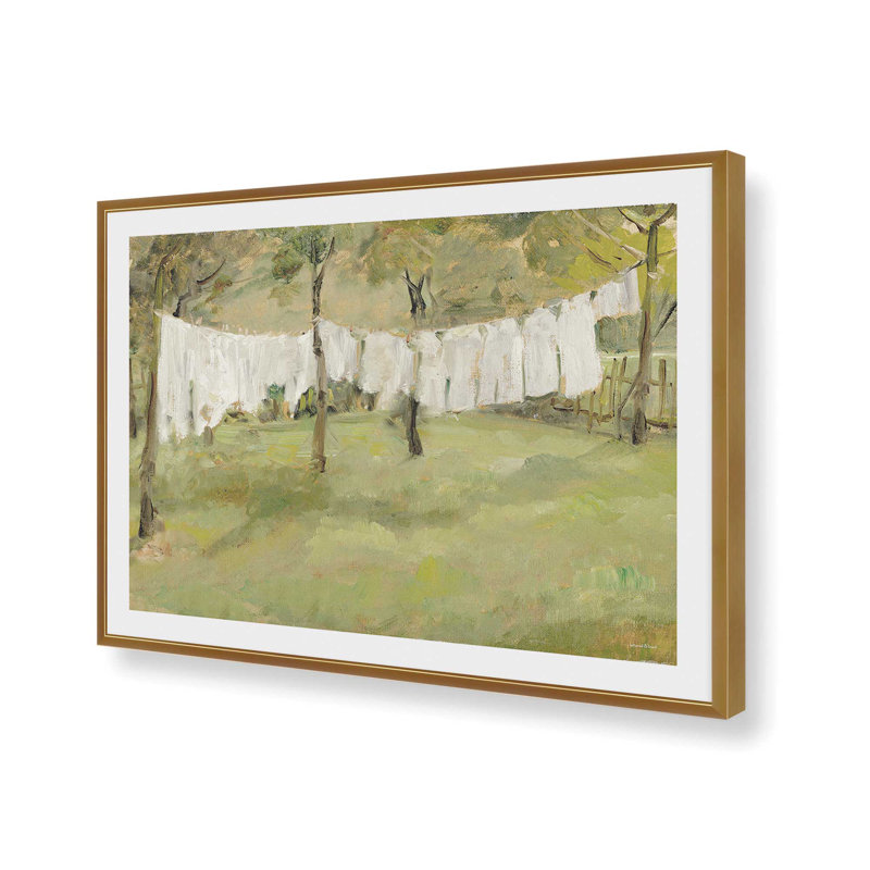 «Laundry Day I» sur toile par impression à lettres et doublée, H 12 po x l 18 po, Papier à cadre ouvert avec passe-partout