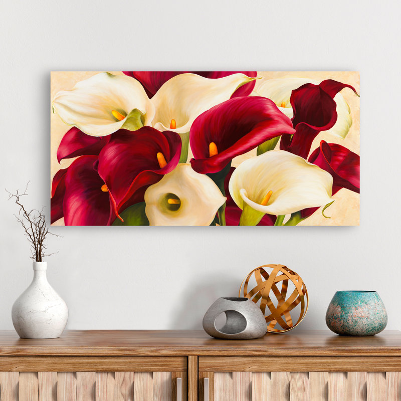Calla Composition 1 Piece Wall Art on Canvas, 50cm H x 100cm W x 4cm D
