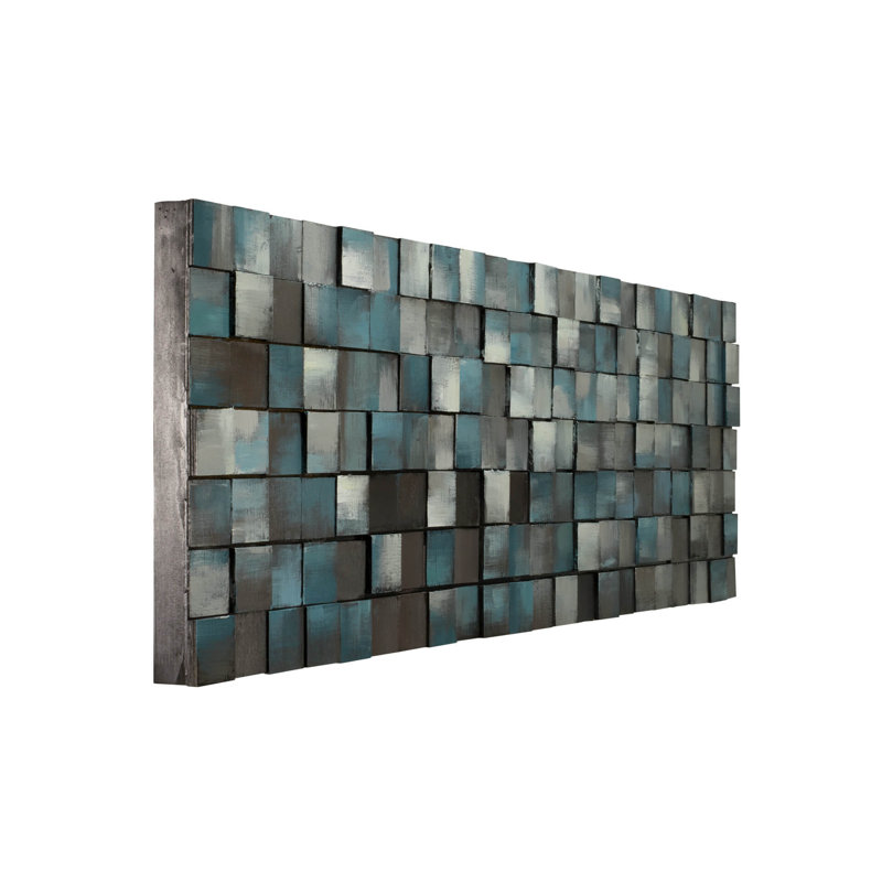 Calm of the Blue Print on Wood