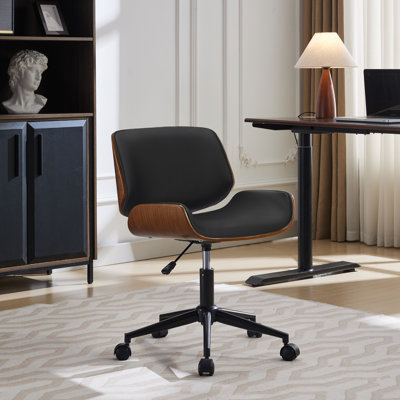 Temme Faux Leather Mid-Century Office Chair
