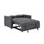 Lit convertible à 2 places, gris avec lit escamotable dissimulé, dossier pliable et poches latérales pour magazines, petite chambre d'amis convenant à un espace de vie compact