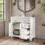 Meuble-lavabo Mid-Century avec base romaine, blanc-431515782