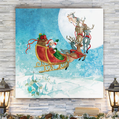 Reindeer Sleigh by Carol Robinson - Print