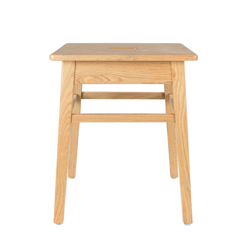 Aquino Solid Wood Accent Stool, Natural
