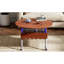 Table basse ronde à plateau relevable avec roues, structure en métal et éclairage multicolore de 27,6 po