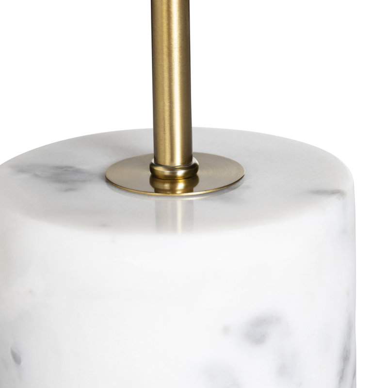 Isla 28" Black Linen Shade Table Lamp with Marble Base