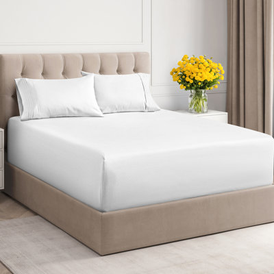 6 Piece Extra Deep Pocket Sheet Set, Cooling & Breathable Bed Sheets, Soft Hotel Luxury Bedding, Fits 18–24 Inch Mattress