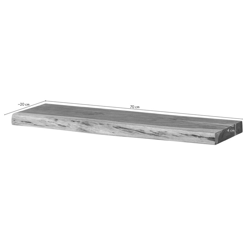 MELBOURNE Solid Wood Floating Shelf, 40cm H x 70cm W x 20cm D