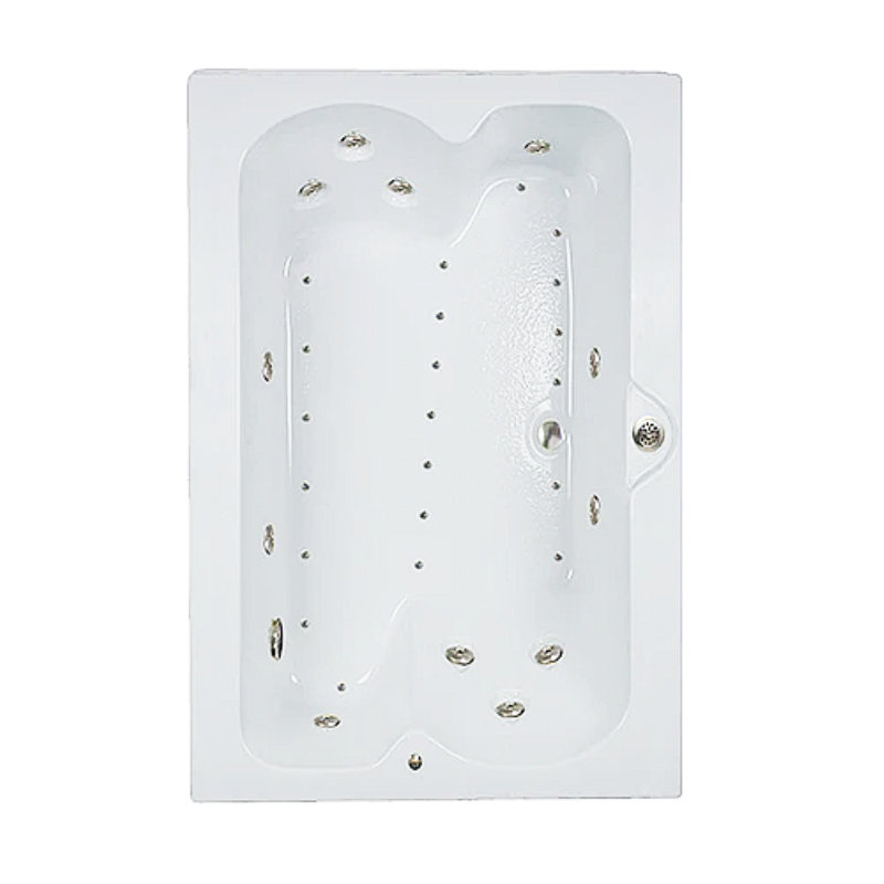 Baignoire encastrée en acrylique avec drain réversible 60 po L x 48 po Elite Series