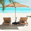 Socle de parasol mobile mobile à roulettes avec support à eau et sable 132 lb