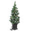 Pin artificiel à DEL et pin poinsettias en pot, H 47 po