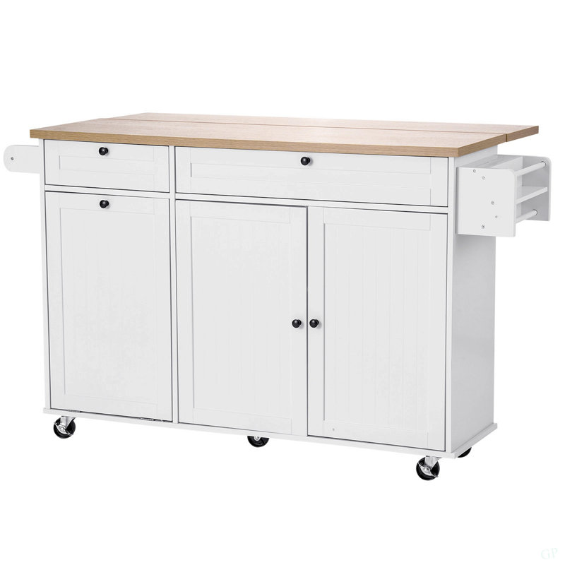 Armoire de rangement sur chariot avec îlot de cuisine 60 po