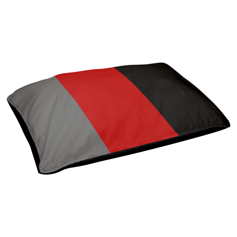 Coussin Atlanta, Grand (l 40 po x P 30 po x H 6,5 po), Gray/Scarlet/Black