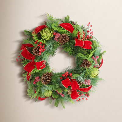 26" Handcrafted Evergreen Wreath