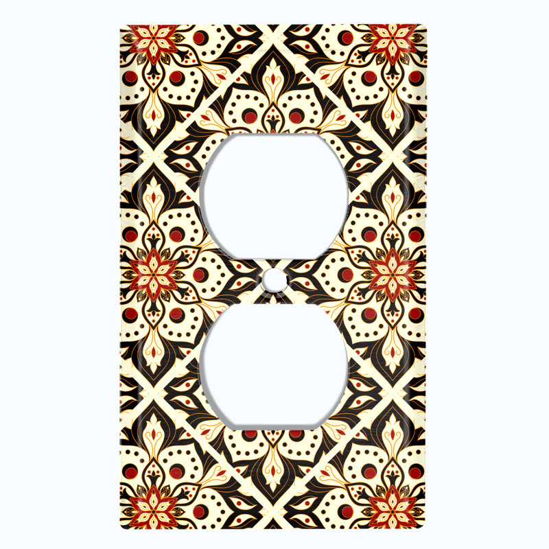Assiette murale petite prise de fleurs mandala