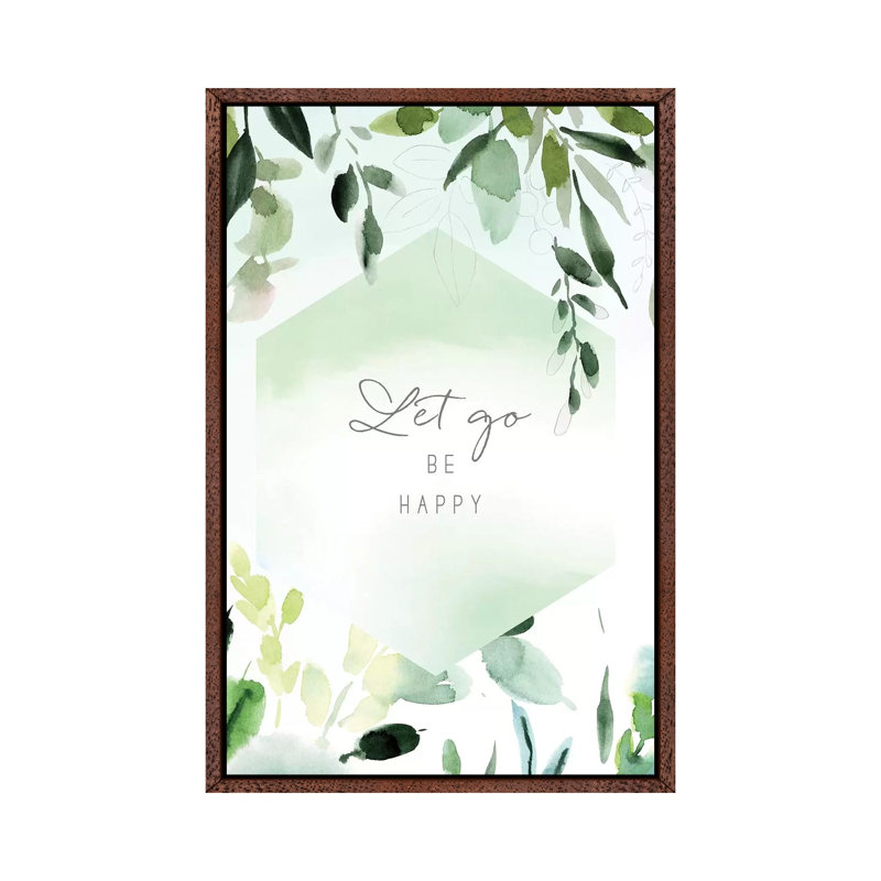 Let Go Be Happy by Stephanie Ryan - Painting on Canvas, Classic Brown Wood Floater Framed, 66.04cm H x 45.72cm W x 3.81cm D
