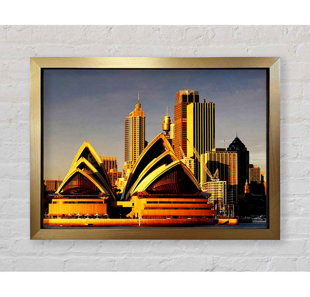 Sydney Opera House Golden Sunlight - Einzelner Bilderrahmen Kunstdrucke