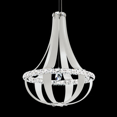 Crystal Empire LED 12 Light 20.5in x 27in Chandelier in White Pass with Clear Radiance Crystals
