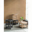 Round Three-Tiered Side Table with Rattan Shelves in Black