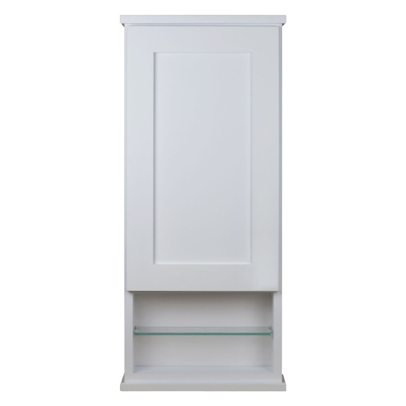 Solid Wood Bathroom Cabinet, White Enamel, 30.5" H x 12.25" W x 4.5" D