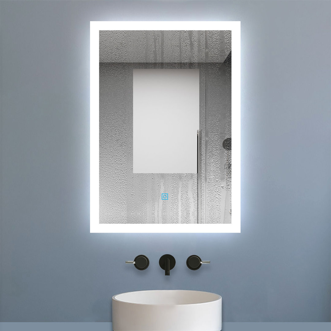 Illuminated Led Bathroom Mirror With Demister | Single Touch Sensor Switch