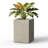 12.5" H Rectangle Tall Concrete Planter, Ideal For Succulents & Houseplants, Warm Gray-1822831333-1822831355