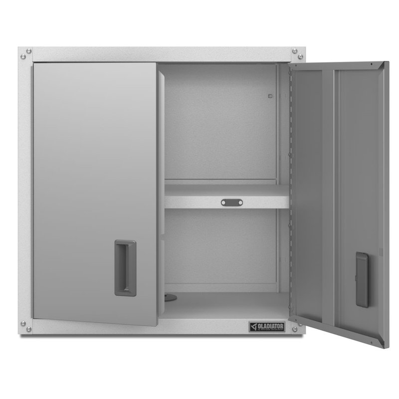 Single Storage Cabinet, Silver/White