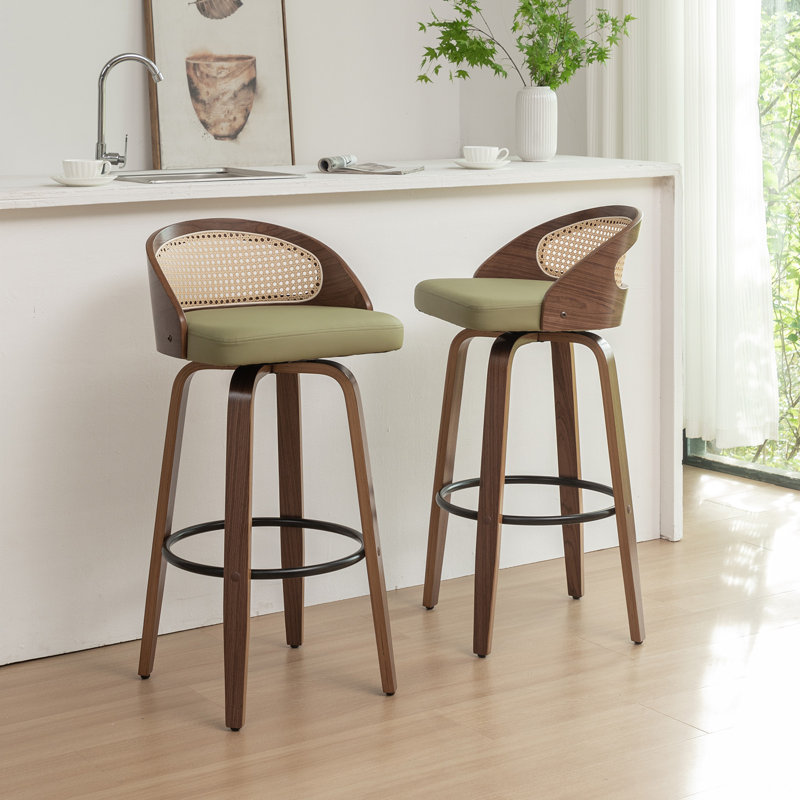 Leeana Swivel Bar Stool, Bar Stool (76.2cm Seat Height), Green