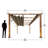 Florence 11 ft. W x 11 ft. D Wood Grain Aluminum Pergola in Canadian Cedar with Convertible Canopy-1375329022