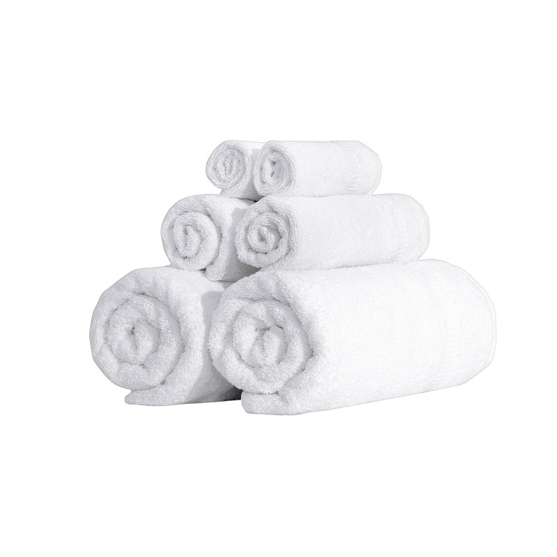 Balsamo 6-Piece Quick Dry Turkish Cotton Towel Set, White