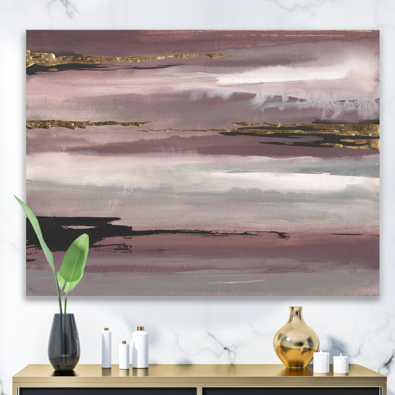 « purple glam storm ii », reproduction sur toile encadrée, H 16 po x l 32 po x P 1 po, Toile tendue