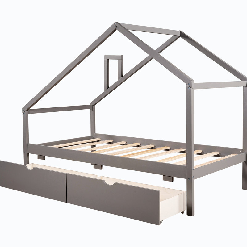 Lit plateforme de 61,13 po Xayla, gris