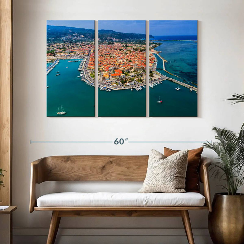 Lefkada Aerial View, 32" H x 50" W