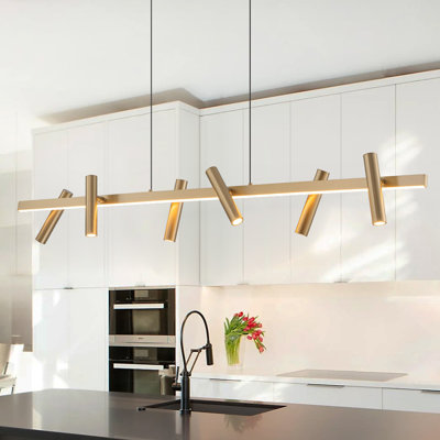 Luminaire suspendu linéaire à 7 lumières pour îlot de cuisine