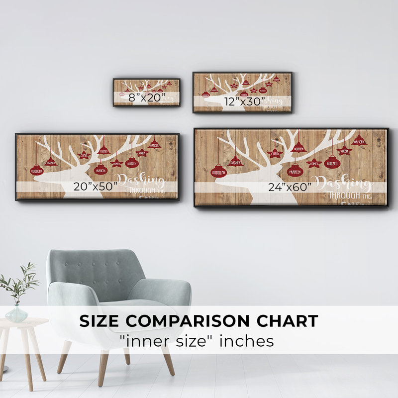 «Dashing Through The Snow», toile encadrée, H 20 po x l 50 po