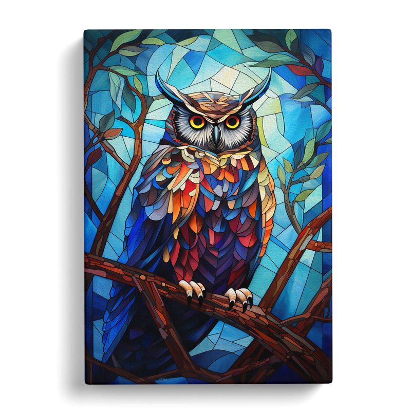 Owl Cubism No.2 - No Frame Print, 76cm H x 50cm W x 3cm D