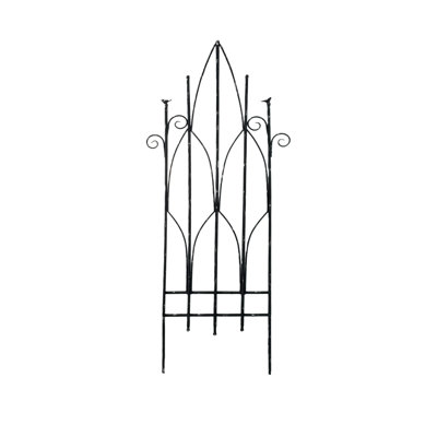 Bordure de jardin en fer forgé vintage de 172 cm (67,71 pouces), noir antique