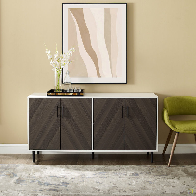 Buffet de porte Mid-Century, Gris brun
