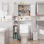 Armoire de rangement autoportante au-dessus de toilette avec armoire à 2 portes