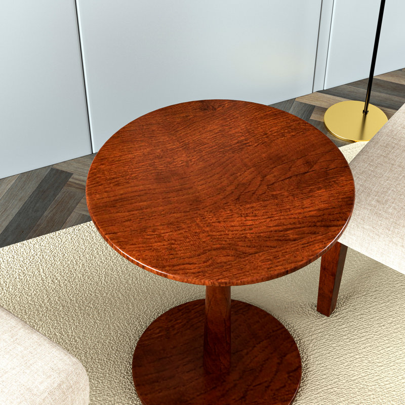 Ensemble de 2 chaises d'appoint en tissu avec table ronde en bois, Beige