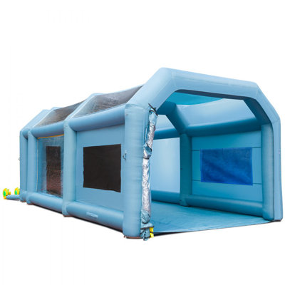 Inflatable Paint Booth, Inflatable Spray Booth, with 950W+750W Powerful Blowers and Air Filter System, Portable Car Paint Booth for Large Truck, Large Van, Large Machinery